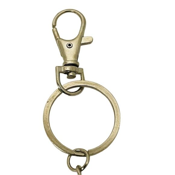 Silver Glitter Mustache Keychain Charm with Fob Clip Flash My Stache 4 1/2" - Picture 2 of 8